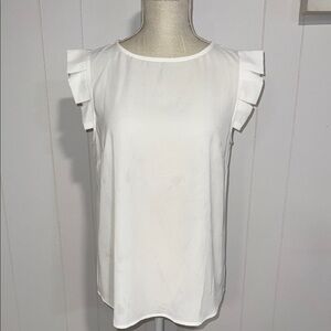 Staccato White Ruffle Sleeve Blouse